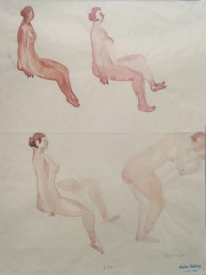 CHARLES MALFRAY (1887-1940) Ensemble de cinq aquarelles et encres sur papier.

Quatres...