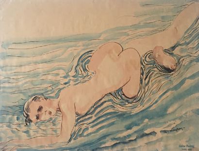 CHARLES MALFRAY (1887-1940) Ensemble de cinq aquarelles et encres sur papier.

Quatres...