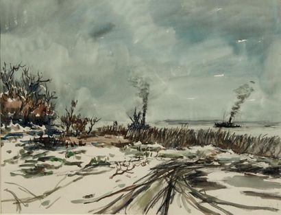 Fernand HERBO (1905-1995) Paysages

Ensemble de trois aquarelles et gouaches sur...