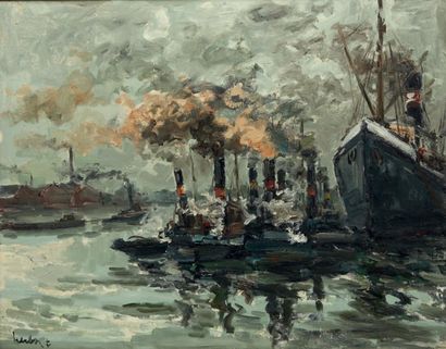 Fernand HERBO (1905-1995) Port d'Honfleur

Huile sur toile.

Signée en bas à gauche.

H_63...