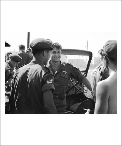 PAUL GOLDMAN 
Rafoul & Ariel Sharon, 29 march 1957
Photographie en noir et blanc.
Gelatin...
