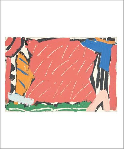 Pierre CELICE (né en 1932) Composition rouge, 1988 Acrylique sur toile. Signée et...