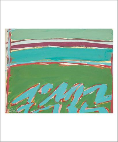 Pierre CELICE (né en 1932) Composition verte, 1979 Acrylique sur toile. Signée et...