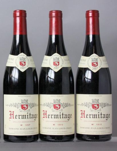  3 bouteilles HERMITAGE ROUGE - J. L. CHAVE 2007 