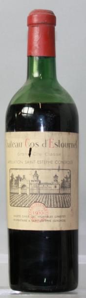  1 bouteille CHÂTEAU COS D'ESTOURNEL 2éme GCC St. Estéphe MISE NICOLAS 1955 Niveau...