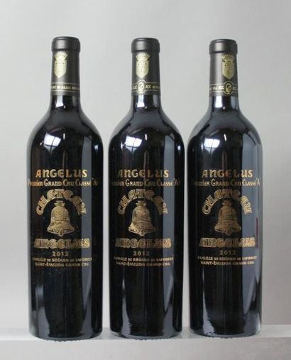 null 3 bouteilles CHÂTEAU ANGELUS 1er GCC (A) St. Emilion 2012 