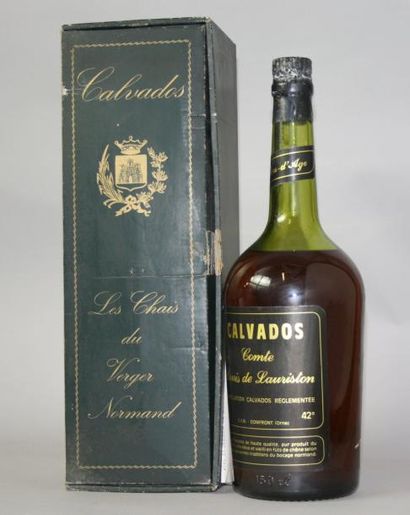 null 1 Magnum CALVADOS - L. de LAURISTON Non millésimé Capsule tachée, niveau dans...