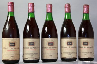 5 bouteilles COTEAUX de MASCARA ALGERIE 1984...
