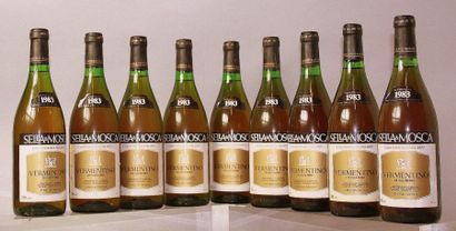  9 bouteilles VERMENTINO di alghero - SELLA & MOSCA - SARDEGNA ITALIA 1983 Etiquette...