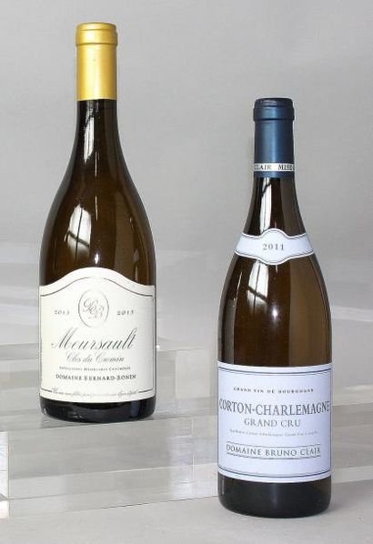  Lot de 2 bouteilles VINS BLANCS DE BOURGOGNE : 1 Bouteille CORTON CHARLEMANGE Grand...