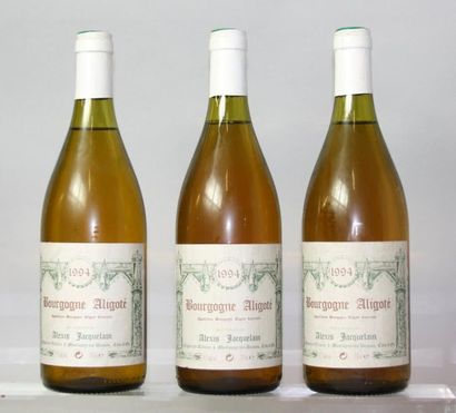 null 3 bouteilles BOURGOGNE ALIGOTE - Domaine JAFFELIN 1994 Etiquette légèrement...