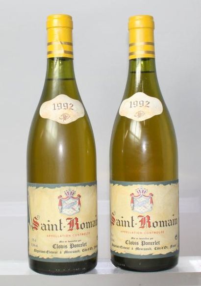  2 bouteilles St. ROMAIN Blanc - Domaine Poncelet 1992 