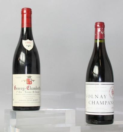 null Lot de 2 bouteilles GRAND BOURGOGNES : 1 Bouteille de VOLNAY 1er cru "Champans"...