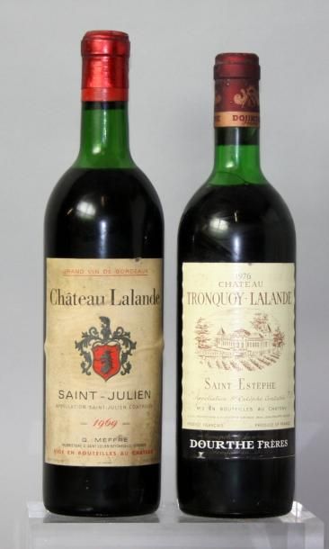  Lot de 2 bouteilles VINS ROUGES DE BORDEAUX : 1 Bouteille CHÂTEAU LALANDE - St....