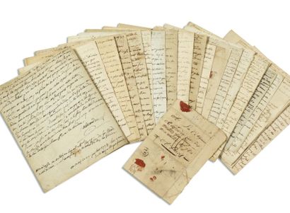 LETTRES D'UN SOLDAT, 1792/1802. Correspondance de 33 lettres autographes signées...