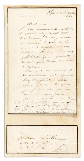 NAPOLÉON III Bonaparte. Deux lettres signées, dont une autographe, 1 ½ pages in-8...