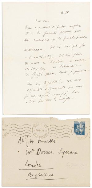 CÉLINE, Louis-Ferdinand Destouches, dit (1894-1961) Ecrivain français. Lettre autographe...