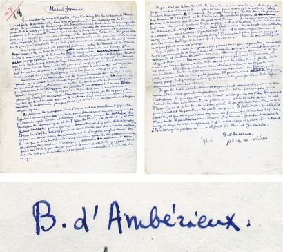 ARAGON Louis (1897-1982) Poète, romancier et essayiste français. Manuscrit autographe,...