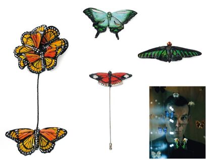 CHRISTOPHE COPPENS (NÉ EN 1969) Prototypes Ensemble de quatre broches papillon en...