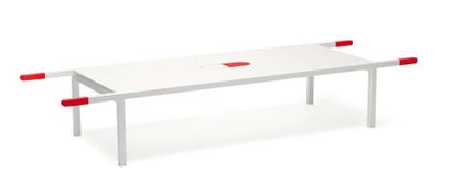 Nicolas Destino Prototype Table basse "brancard table" en MDF et métal laqué blanc...