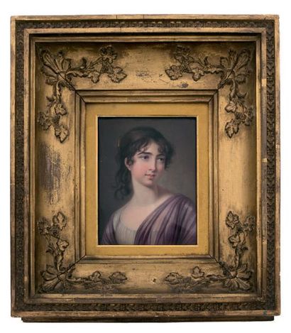 HENRI BONE (ÉCOLE ANGLAISE VERS 1820) Portrait de Lady OSSULTON Email polychrome...