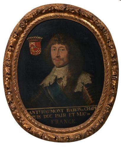 ÉCOLE FRANÇAISE de la fin du XVIIe siècle Portrait d'Antoine d'Aumont, baron de Chapelle...
