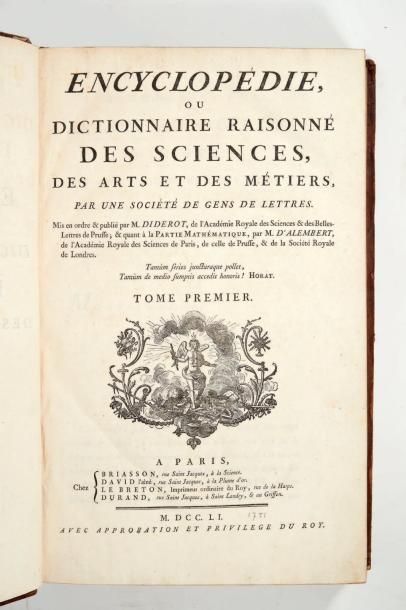 DIDEROT (Denis) - ALEMBERT (D') 

Encyclopédie, ou Dictionnaire raisonné des sciences,...