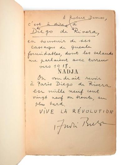 BRETON, André Nadja Paris, Éditions de la Nouvelle Revue Française, 1928

LA TRAHISON...