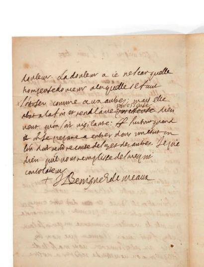 BOSSUET (Jacques-Bénigne) 

Lettre adressée à madame de Béringhen. Germigny, 15 juin...