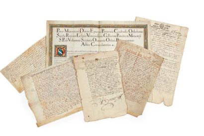 null [CHARTES ET DOCUMENTS ADMINISTRATIFS]. 2 documents sur parchemin du XVIe siècle.

-...