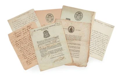 [ÉVÊQUES ET ARCHEVEQUES] 15 lettres et documents émis par divers évêques de Meaux...