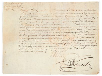 [LOUIS XV] 

Brevet officiel décerné à Dom Guillaume Nicolas Pavia par Louis II Phélypeaux...