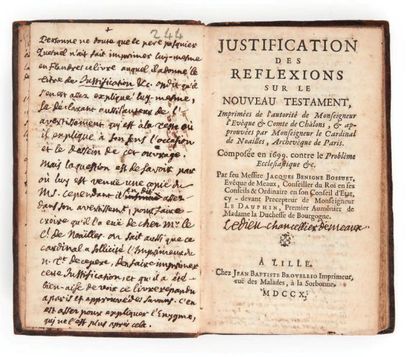 BOSSUET (Jacques Bénigne) 

Justification des réflexions sur le nouveau testament,...