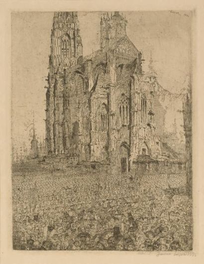 James Ensor (1860-1949) La cathédrale, 1886
Eau forte sur zinc.
Signée et datée en...