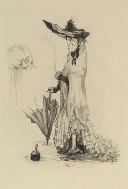 Henri Evenepoel (1872-1899) La vieille Maquerelle, 1895
Lithographie sur papier.
H_47...
