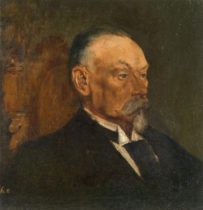 Henri Evenepoel (1872-1899) Le père du peintre
Huile sur toile.
Monogrammée en bas...