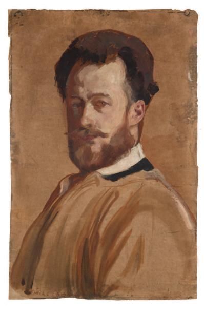 Emile FABRY (1865-1966) Autoportrait
Gouache sur papier.
Signée en bas à gauche.
H_56...