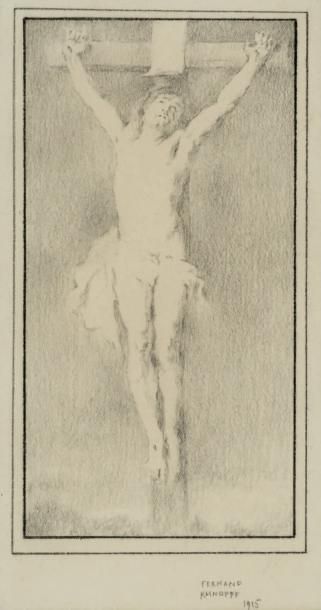 Fernand Khnopff (1858-1921) Crucifix, 1915
Crayon sur papier.
Signé et daté en bas...