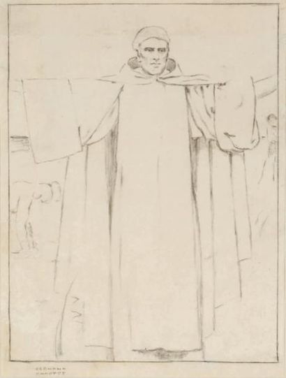 Fernand Khnopff (1858-1921) Saint Amand, 1918
Crayon sur papier.
Signé en bas à gauche.
H_21...