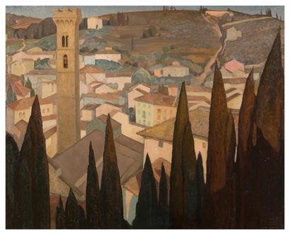 Anto Carte (1886-1954) Paysage de Fiesole, 1925
Huile sur toile.
Signée et datée...