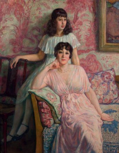 Théo Van RYSSELBERGHE (1862-1926) Portrait de Madame Bobin avec Pierette, 1919
Huile...