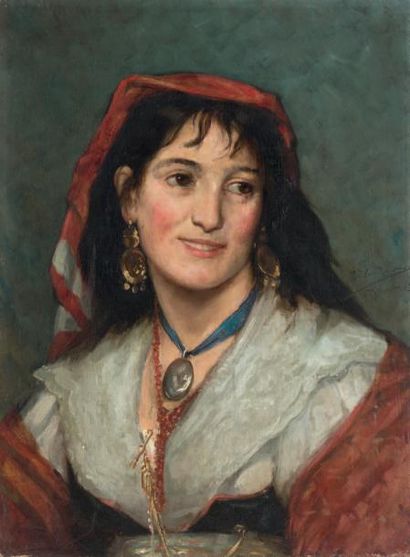 Théo Van RYSSELBERGHE (1862-1926) Belle italienne, 1879
Huile sur toile.
Signée,...
