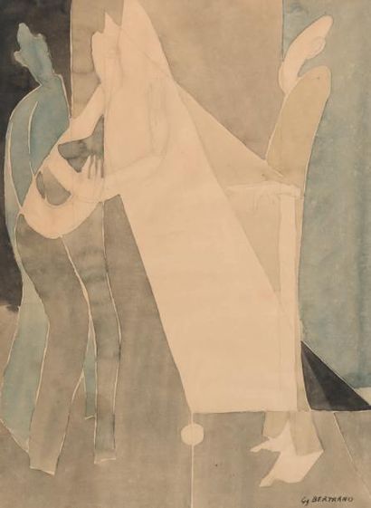 Gaston Bertrand (1910-1994) Scène au miroir, 1949
Aquarelle et crayon sur papier.
Signée...