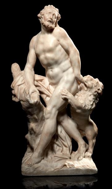 null Milon de Crotone en marbre sculpté en ronde-bosse.
L'athlète grec est représenté...