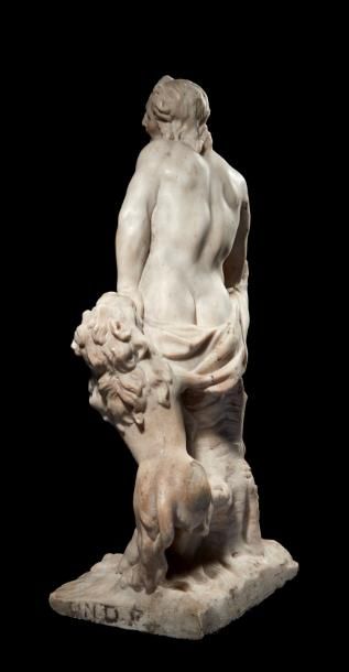 null Milon de Crotone en marbre sculpté en ronde-bosse.
L'athlète grec est représenté...