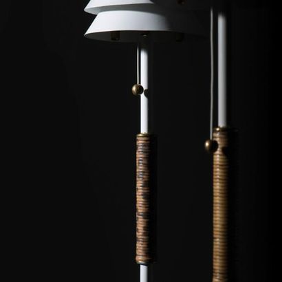 ILMARI TAPIOVAARA (1914-1999) Finlande 
Rare paire de lampadaires modèle «Maija The...