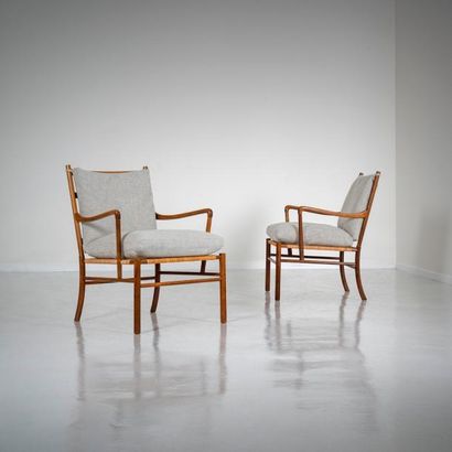 OLE WANSCHER (1903-1985) Danemark 
Paire de fauteuils «Colonial» modèle «PJ 149/1»
Palissandre,...