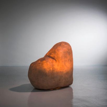 ANDRÉ CAZENAVE (1928-2003) 
Prototype de la lampe «Rocher» modèle «Dora»
Fibre de...