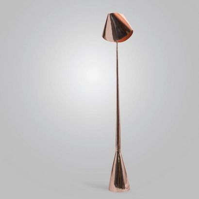 PHILIPPE HIQUILY (1925-2013) France Lampadaire Inox poli Édition Galerie Loft Signé...