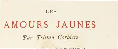 CORBIÈRE (Tristan) Les Amours jaunes. Paris, Glady frères, 1873. In-12, demi-maroquin...